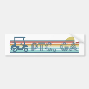 Peachtree City Golf Cart 70s vibe Aesthetic Bumper Sticker