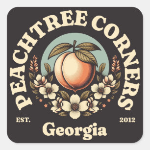 Peachtree Corners, Georgia Square Sticker