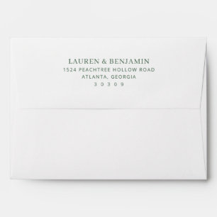 Peachtree Hollow Road Elegant Green Minimalist Envelope