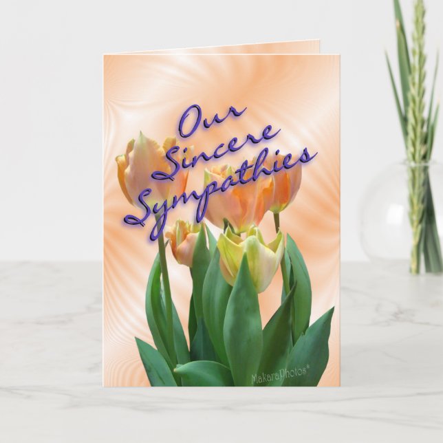 PeachTulips-Sympathy card-customise Card (Front)