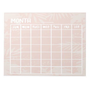 PeachUndated Calendar Notepad