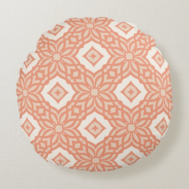 Peachwood Trellis Round Cushion (Front)