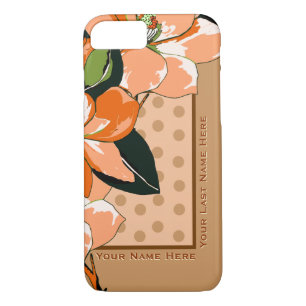 Peachy Azaleas, Polka Dots + Camel_Personalized Case-Mate iPhone Case