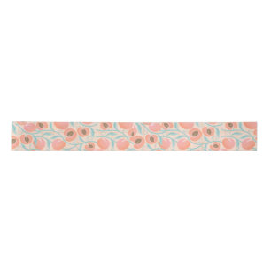 Peachy Blooms Boho Pattern Peach  Satin Ribbon