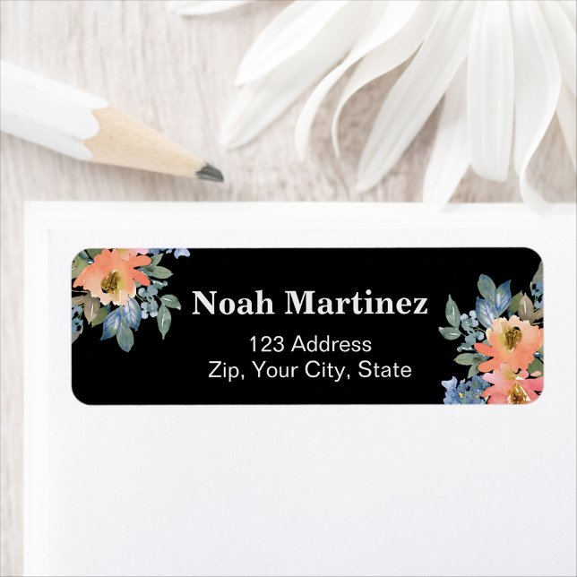 Peachy Blue Watercolor Floral (Creator Uploaded)