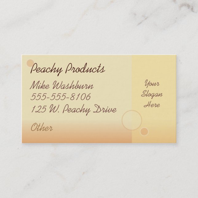 Peachy Business Card (Front)