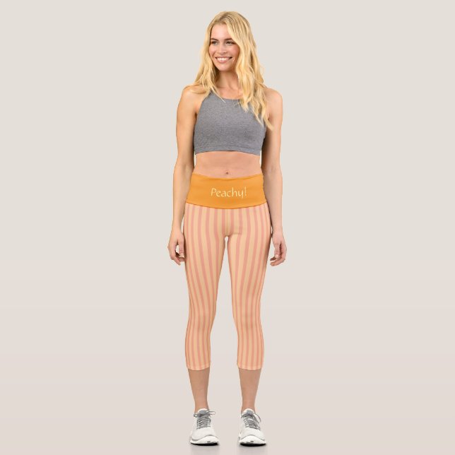 "PEACHY" - CUSTOM HIGH WAISTED CAPRI PANTS (Front)
