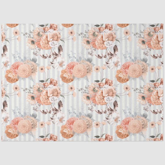Peachy Floral Series Design 4 Tissue Paper (Front)