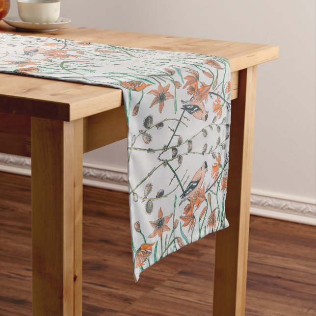 Peachy Goldfinch Table Runner (In Situ)