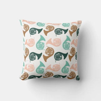 Peachy Green French Horn | Horn Player Gift Cushion