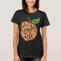 Peachy Life Unique Peach Quote Fruit Drawing Hand
