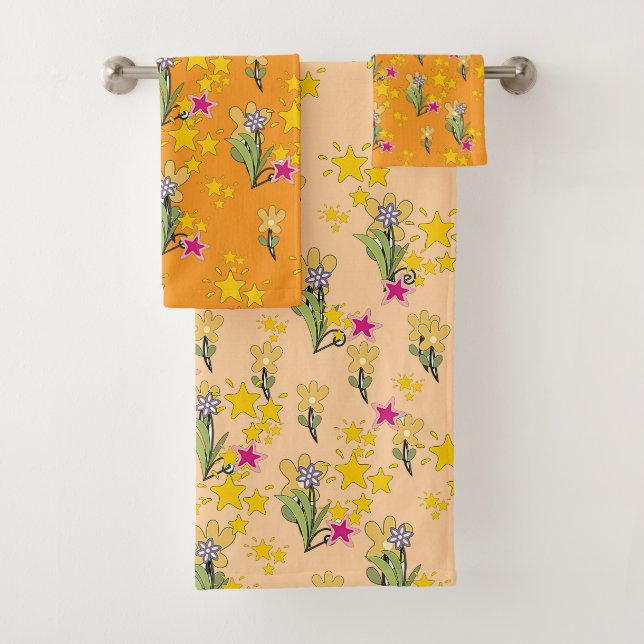 Peachy Orange Bath Towel Set (Insitu)