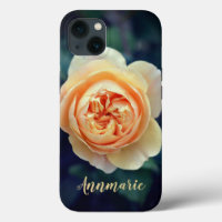 Peachy Orange Garden Rose Flower Personalized