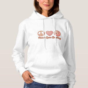 Peachy Peace Love Bowling Charm Hoodie