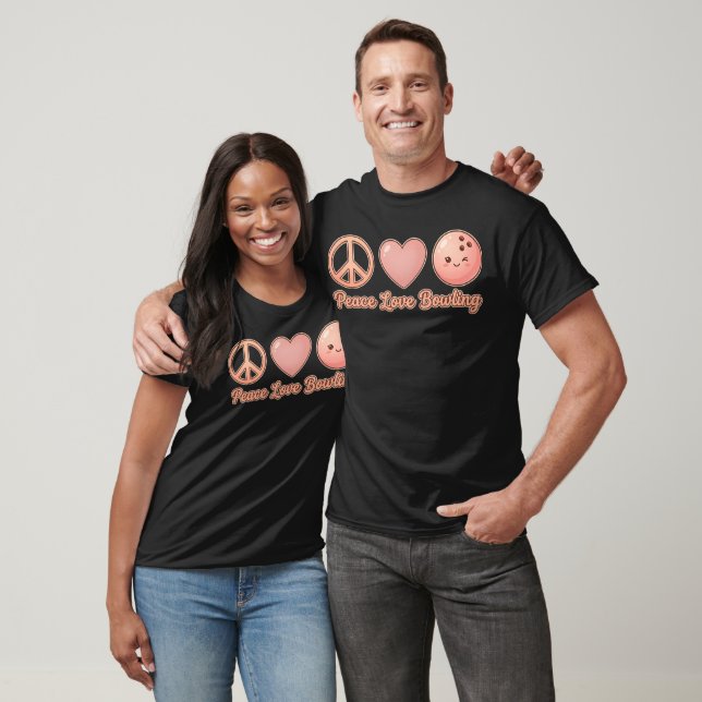 Peachy Peace Love Bowling Charm T-Shirt (Unisex)