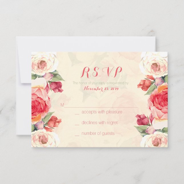 Peachy Peonies Response Cards (Front)