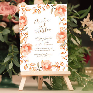Peachy Peonies Wedding Invitation