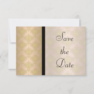 Peachy Pink and Gold Damask Wedding Save the Date