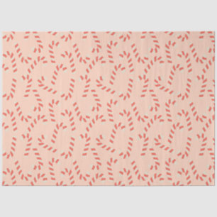 Peachy Pink Christmas Candy Canes Tissue Paper