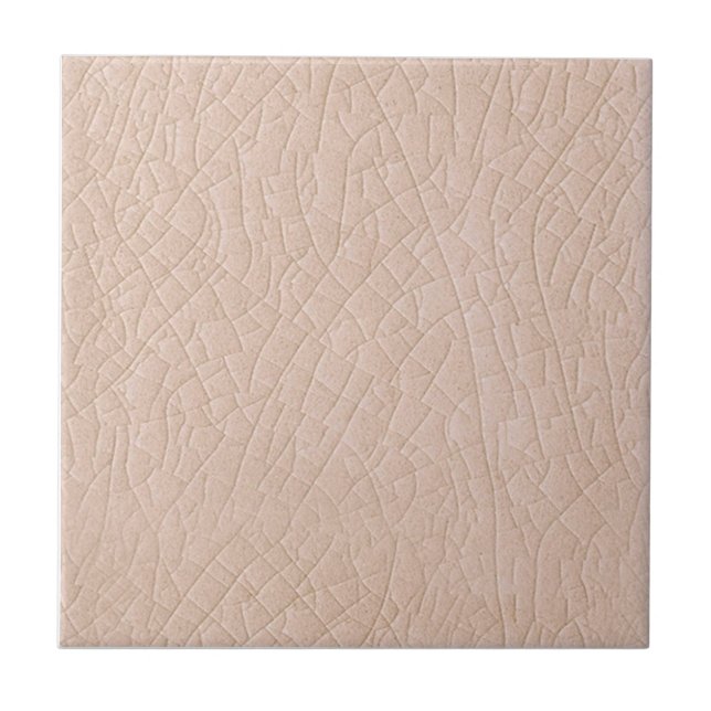 Peachy Pink Faux Antique Crackle Finish 4.5 & 6 in Tile (Front)