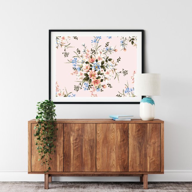 Peachy Pink Flower Bouquet Print | Canvas Print (Creator Uploaded)