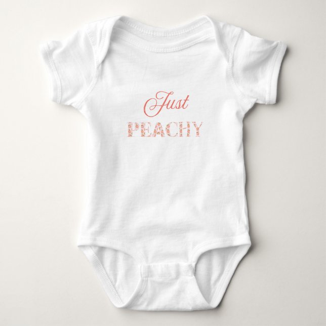 Peachy Pink Gingham Baby Bodysuit (Front)