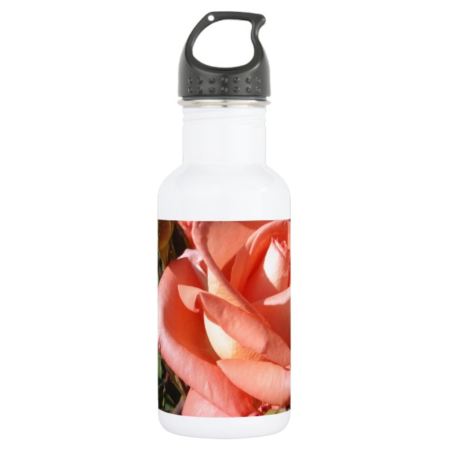 Peachy Pink Rose 532 Ml Water Bottle (Front)