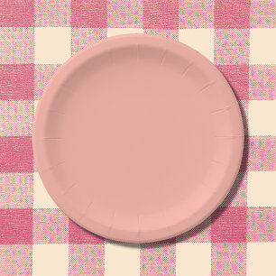 Peachy Pink Solid Colour Paper Plate