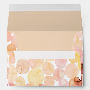 Peachy Pink Watercolor Circles Decorative Liner Envelopes