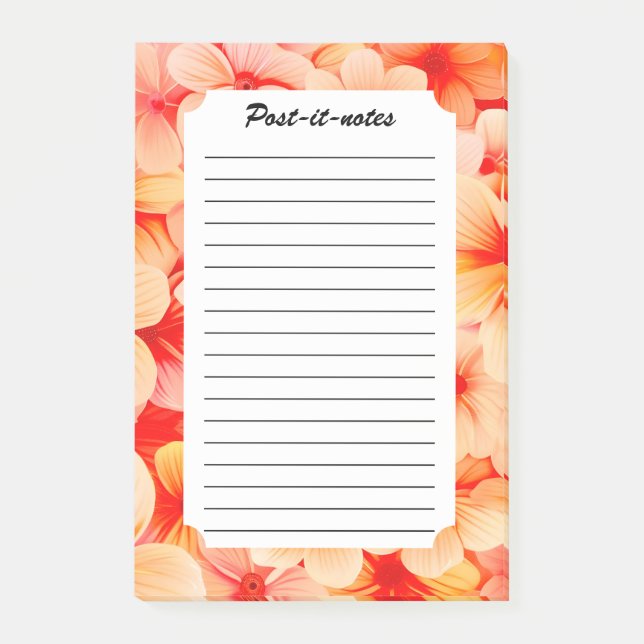 Peachy Spring Blossom Bloom Post-it Notes (Front)