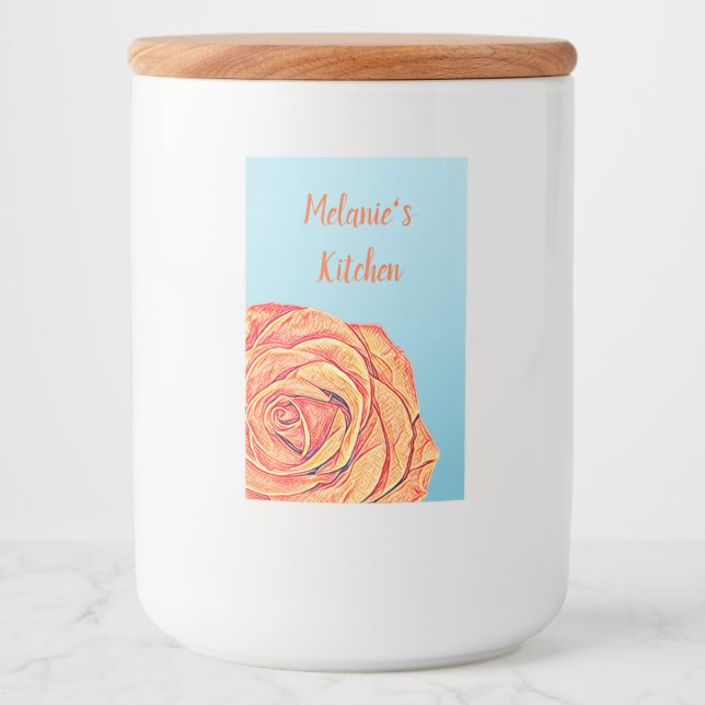 Peachy Tangerine Rose Food Label (Front)