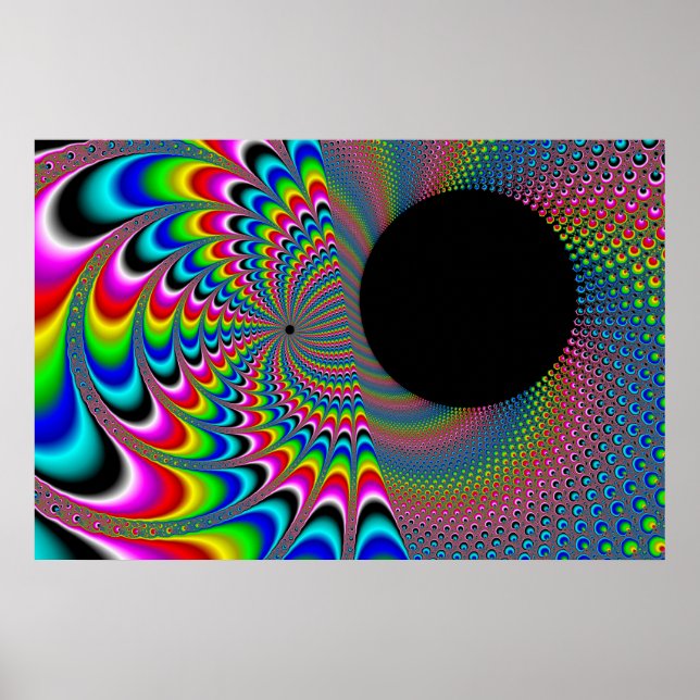 Peackock A Delic - Fractal Art Poster (Front)