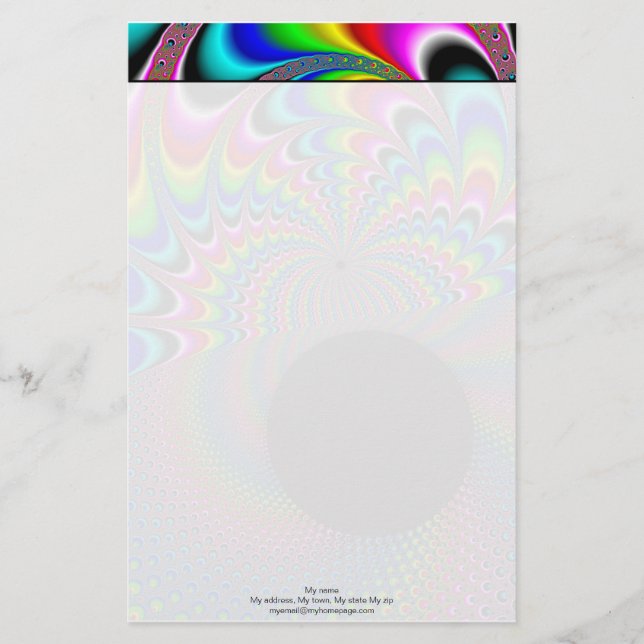Peackock A Delic - Fractal Art Stationery (Front)