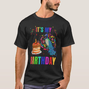 Peacock 3rd Birthday Cute Birds Animal Graphic T-Shirt