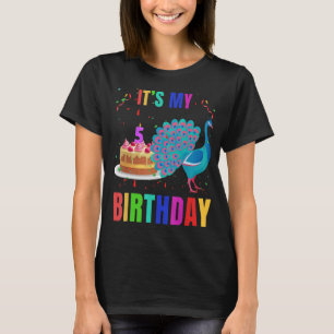 Peacock 5th Birthday Cute Birds Animal Graphic T-Shirt