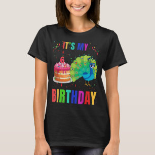 Peacock 6th Birthday  Cute Birds Animal  Graphic T-Shirt
