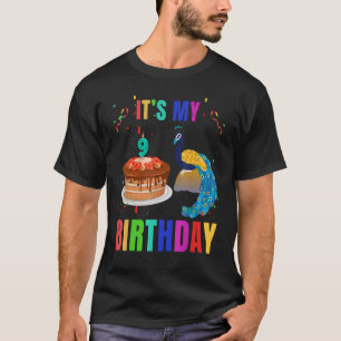Peacock 9th Birthday  Cute Birds Animal  Graphic T-Shirt