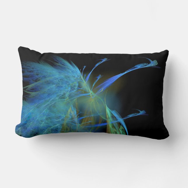 Peacock Abstract Lumbar Cushion (Front)