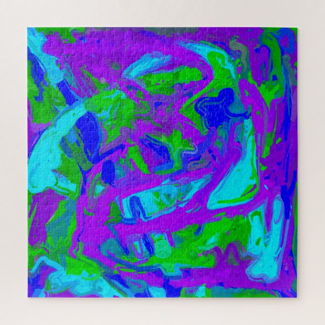 Peacock Abstract Watercolors Jigsaw Puzzle (Vertical)