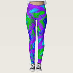 Peacock Abstract Watercolors Leggings