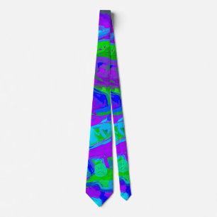 Peacock Abstract Watercolors Tie