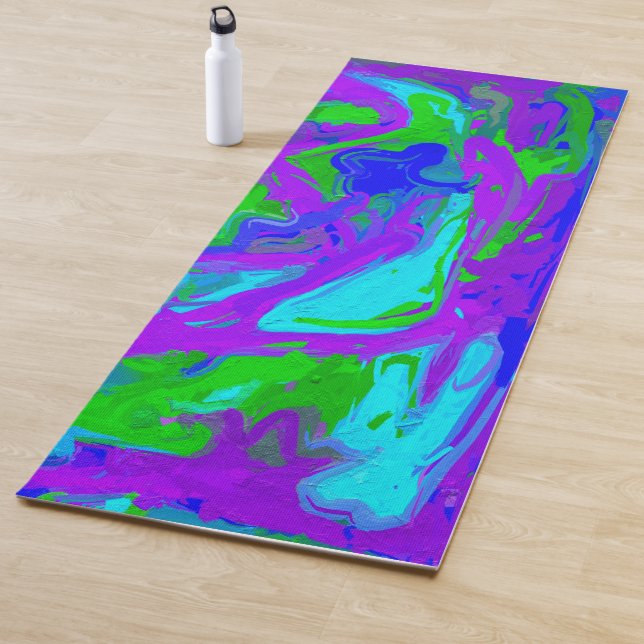 Peacock Abstract Watercolors Yoga Mat (In Situ)