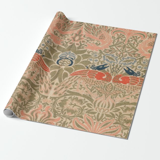 Peacock And Dragon (1878) By William Morris Wrapping Paper (Unrolled)