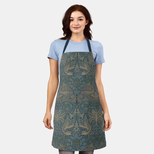 Peacock and Dragon by William Morris Apron (Worn)