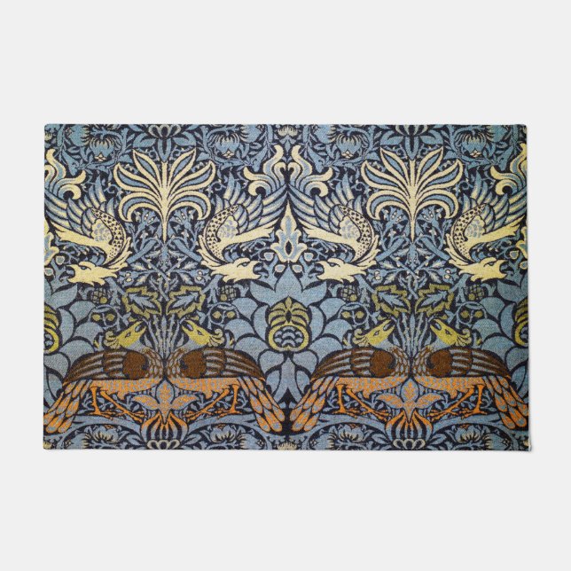Peacock and Dragon, William Morris Doormat (Front)
