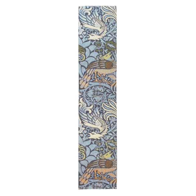 Peacock and Dragon, William Morris Short Table Runner (Front)