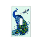 Peacock and Dragonfly Design Light switch cover