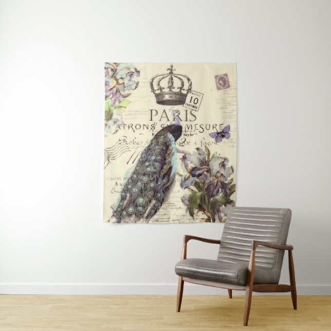 Peacock and iris tapestry (In Situ)