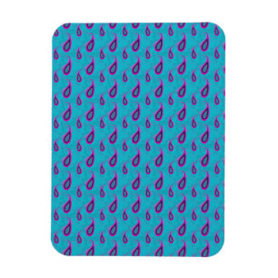 Peacock and Magenta Paisley Pattern Magnet