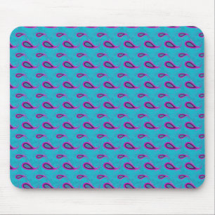 Peacock and Magenta Paisley Pattern Mouse Pad